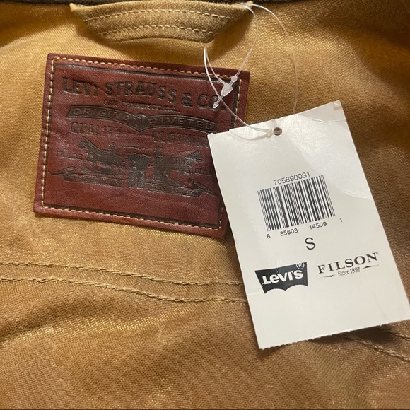 Filson x Levi's Tin Cloth Oil Trucker Jacket Sz S - Picture 7 of 15
